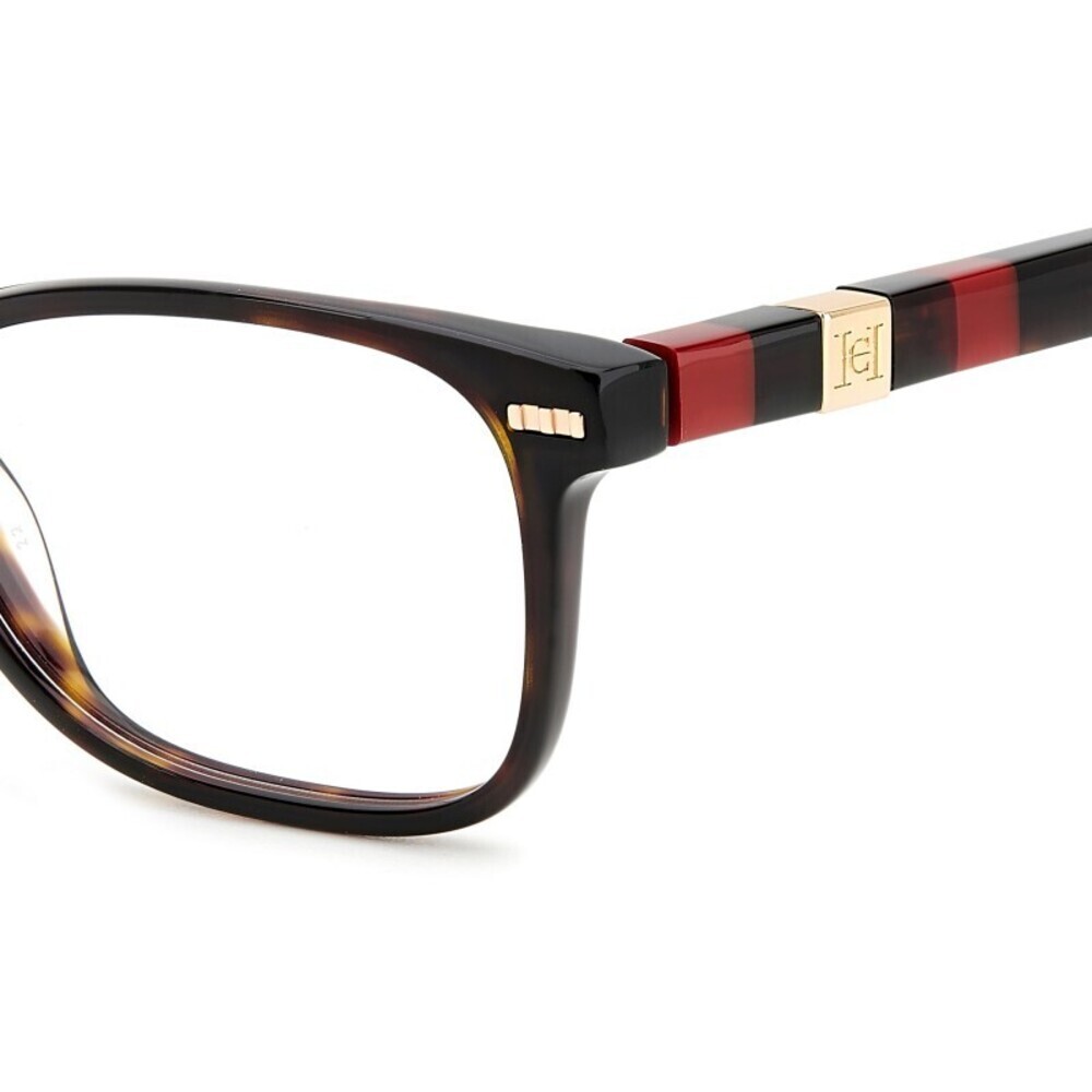 Carolina Herrera CH0110 Eyeglasses Havana Red Plastic Rectangle - Picture 2 of 4